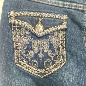 One5One Jeans Size 10 With Embroidered Back Pockets & Contrast Stitching Sparkly